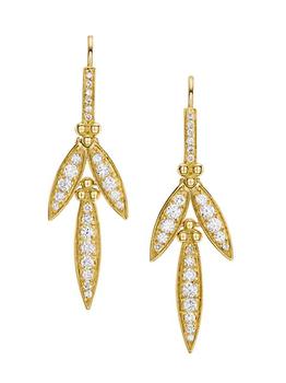 商品Florence120 18K Yellow Gold & Diamond Vine Drop Earrings图片