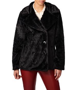 推荐Double-Breasted Faux Fur Jacket商品