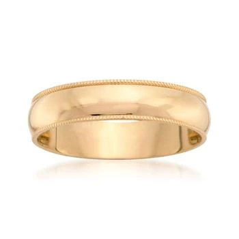 Ross-Simons | Ross-Simons Men's 5mm 14kt Yellow Gold Milgrain Wedding Ring,商家Premium Outlets,价格¥6965