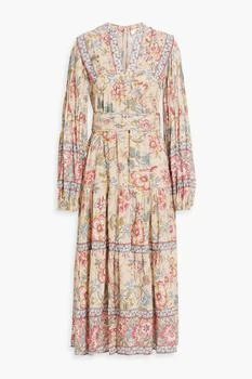 Sea | Tess tiered pintucked floral-print voile midi dress 4.5折