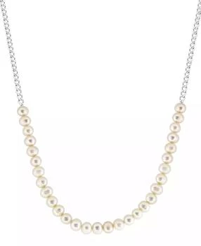 Effy | EFFY® Cultured Freshwater Pearl (6mm) & Cable Chain Collar Necklace in Sterling Silver, 18" + 1" extender,商家Macy's,价格¥2267