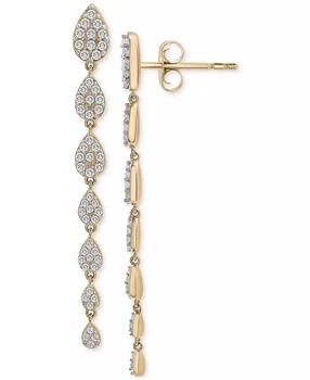 Wrapped in Love | Diamond Cluster Linear Drop Earrings (1 ct. t.w.) in 14k Gold or 14k White Gold, Created for Macy's,商家Macy's,价格¥12235