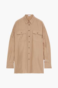 Brunello Cucinelli海淘, Brunello Cucinelli | Bead-embellished silk crepe de chine shirt商品图片 2.9折