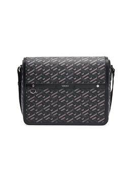 范思哲男包好不好, Versace | La Greca Signature Coated Canvas Messenger Bag商品图片 