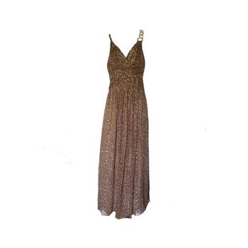 商品BCBG | Gold Leopard Print Silk Gown Dress,商家Runway Catalog,价格¥2392图片