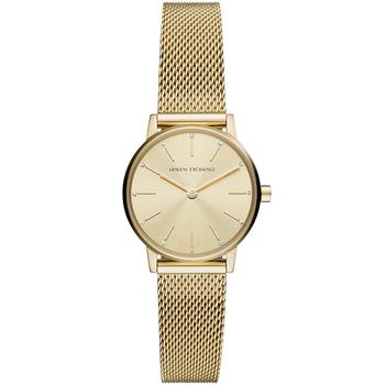 Armani Exchange | AX Women's Gold-Tone Stainless Steel Mesh Bracelet Watch 28mm商品图片,7.5折×额外7.5折, 额外七五折