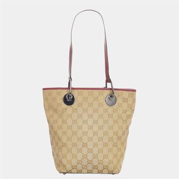 [二手商品] Gucci | Gucci Brown/Beige GG Canvas Eclipse Tote Bag商品图片,3.5折