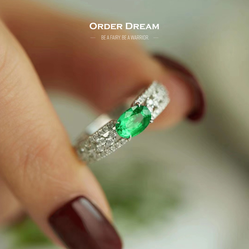 商品Order Dream | 18k金祖母绿钻石戒指,商家Order Dream,价格¥12305图片