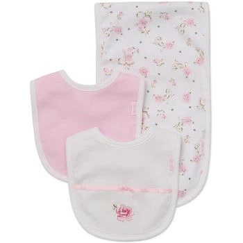 推荐Baby Girls Rose Bib and Burp Cloth, 3 Piece Set商品