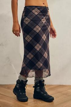 Urban Outfitters | UO Classic Check Mesh Midi Skirt商品图片,