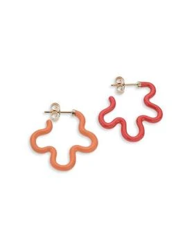 Bea Bongiasca | 9K Yellow Gold Flower Funk Color Flower Outline Hoop Earrings,商家Bloomingdale's,价格¥3311