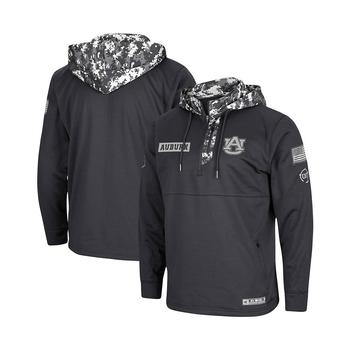 Colosseum | Men's Charcoal Auburn Tigers OHT Military-Inspired Appreciation Digi Camo Quarter-Zip Hoodie商品图片,