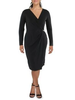 Ralph Lauren | Womens Embellished Faux-Wrap Cocktail and Party Dress 4.3折, 独家减免邮费