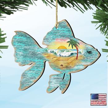 商品Designocracy | Designocracy Fish - 8198534 Wooden Ornaments Set of 2,商家Premium Outlets,价格¥196图片
