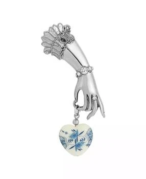 2028 | Glass Blue Heart Charm Ladies Hand Pin,商家Macy's,价格¥165