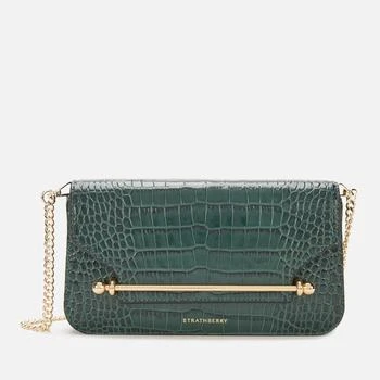 推荐Strathberry Women's East/West Croc Omni Bag - Bottle Green商品