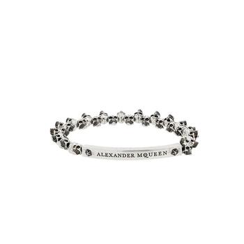 推荐Alexander McQueen Silver Mini Skull Bracelet商品