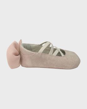 商品Petite Maison Kids | Girl's Suede Ballerina Baby Flats, Size 0-4,商家Neiman Marcus,价格¥615图片