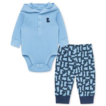 商品Little Me | Baby Boys Cotton Puppy Bodysuit and Printed Pants, 2 Piece Set,商家Macy's,价格¥216图片