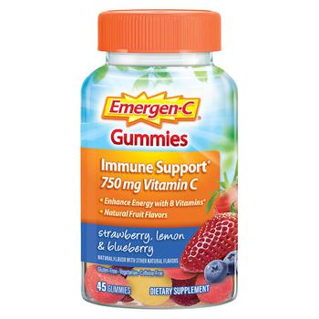 推荐Immune Support Gummies with 500 mg Vitamin C, Folic Acid, and B Vitamins Strawberry, Lemon, Blueberry商品