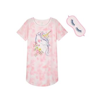 推荐Little Girls Sleep Shirt and Sleep Mask Pajama Set, 2 Piece商品