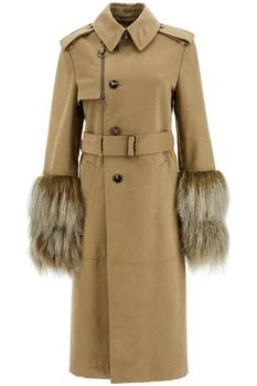 Burberry | long trench coat with shearling cuffs,商家Beyond Italy Style,价格¥16166