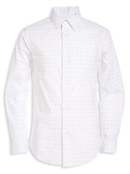 Calvin Klein | Boy's Slim Fit Logo-Adorned Polka-Dot Print Shirt商品图片,5.8折