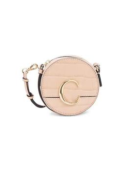 chloe c精选, Chloé | Mini Chloé C Croc-Embossed Leather Circle Crossbody Bag商品图片 