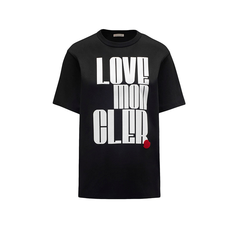 Moncler | 【预售3-7天】Moncler/蒙克莱 22年秋冬新款 女士黑色纯棉Love印花短袖T恤H10938C00007809CR999商品图片,7.9折, 包邮包税