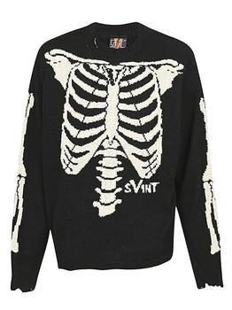 推荐SAINT MICHAEL CAPSULE - Skeleton Print Wool Sweater商品