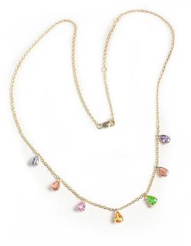 推荐Gold Necklace with Drop Sapphires商品