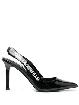 Karl Lagerfeld Paris | KARL LAGERFELD Logo-tape slingback pumps商品图片,7.4折