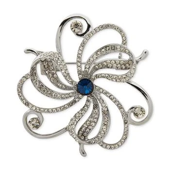 Anne Klein | Silver-Tone Pavé & Color Crystal Elegant Flower Pin,商家Macy's,价格¥158