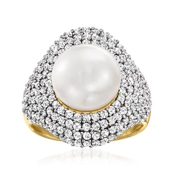 Ross-Simons | Ross-Simons 12-12.5mm Cultured Pearl Ring With White Topaz in 18kt Gold Over Sterling.,商家Premium Outlets,价格¥1795