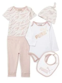 推荐Baby Girl’s 5-Piece Bodysuit, Pants, Bib & Hat Set商品