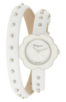 菲拉格慕手表, Salvatore Ferragamo | Fiore Flower Dial Leather Strap Watch, 24mm商品图片 5折