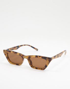 ASOS | ASOS DESIGN frame square cat eye sunglasses in milky tort  - BROWN商品图片,6.2折