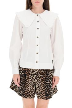 商品Ganni | GANNI 白色女士衬衫 F5500-151,商家Beyond Italylux,价格¥648图片