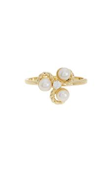 商品Gold-Tone Cultured Pearl Swirl Ring,商家Nordstrom Rack,价格¥110图片