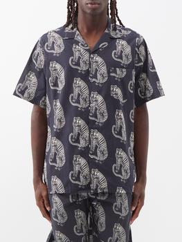 推荐Sansindo tiger-print cotton pyjama shirt商品