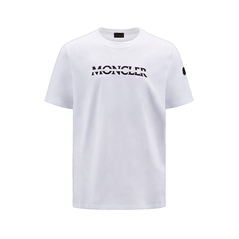Moncler | 【预售3-7天】Moncler/蒙克莱 22年秋冬新款 男士光学白色纯棉硅胶标志短袖T恤H20918C00008829H8001商品图片,7.9折, 包邮包税