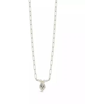 Sterling Forever | Silver-Tone or Gold-Tone Cultured Shell Pearls With Shell Pendant Chérie Necklace,商家Macy's,价格¥268