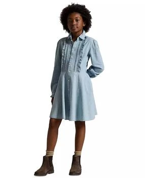 Ralph Lauren | Big Girls Ruffled Cotton Chambray Dress,商家Macy's,价格¥403