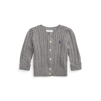 商品Ralph Lauren | Baby Girls Mini-Cable Cardigan Sweater,商家Macy's,价格¥249图片