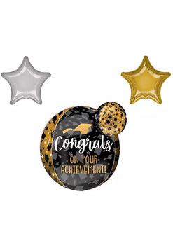 商品LOONBALLOON | LOONBALLOON Graduation Grad Theme Balloon Set, 16 Inch Congrats on Your Achievement Balloon and Star Foil,商家Belk,价格¥158图片