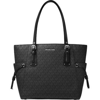 推荐MICHAEL Michael Kors Voyager Women's Black Logo Print Tote Handbag商品