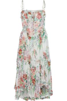 product Bellitude Floating tiered floral-print silk-crepon midi dress image