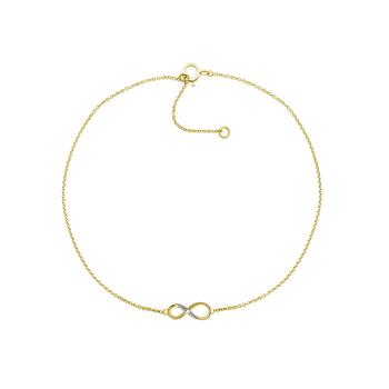 商品Macy's | Diamond Accent Infinity Anklet In 14K Gold-Plated Sterling Silver , 9" + 1" extender,商家Macy's,价格¥213图片