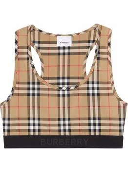 Burberry | BURBERRY Vintage Check-print sports bra,商家Baltini,价格¥2641