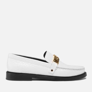 推荐Moschino Women's Patent Croc Logo Loafers - White商品